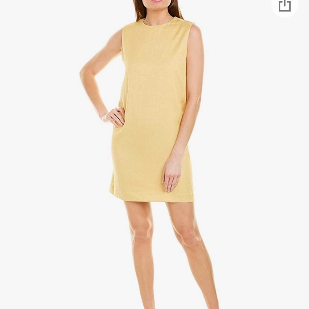 Theory Column Dress Luxe Linen Orange Blossom